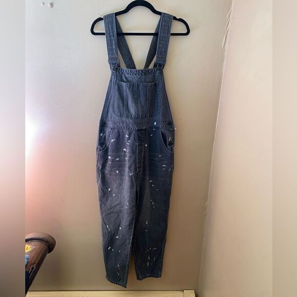 Sandrine Rose Free People denim overalls distressed painters ziggy black - Picture 15 of 16